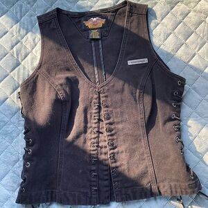 Harley-Davidson Black Vest with lace up sides